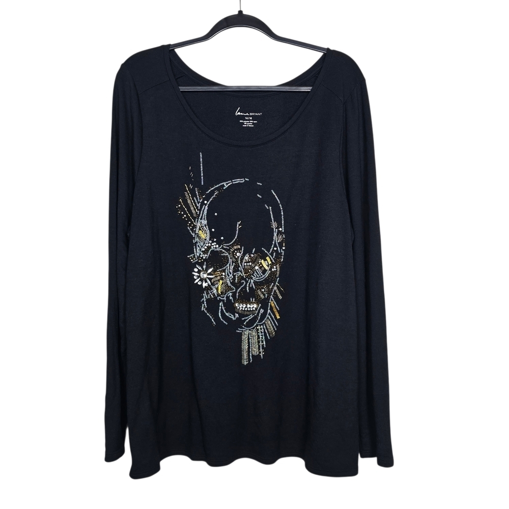 Lane Bryant Black Crew Neck Top